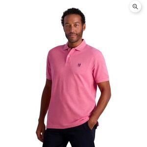 Chaps Mens Stretch Polo Shirt Pink Short Sleeve Embroidered Logo Size Small